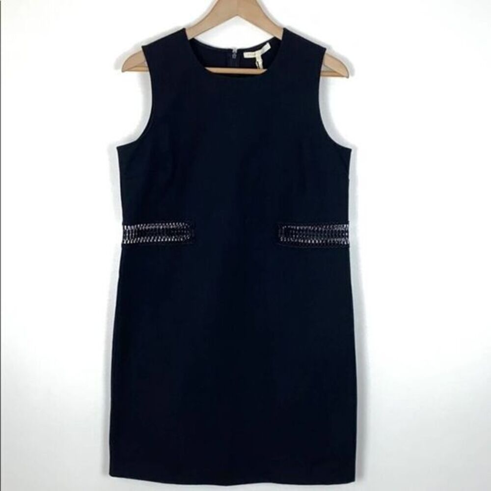 Maje Restal Black Cotton Mini Dress Crochet Waist